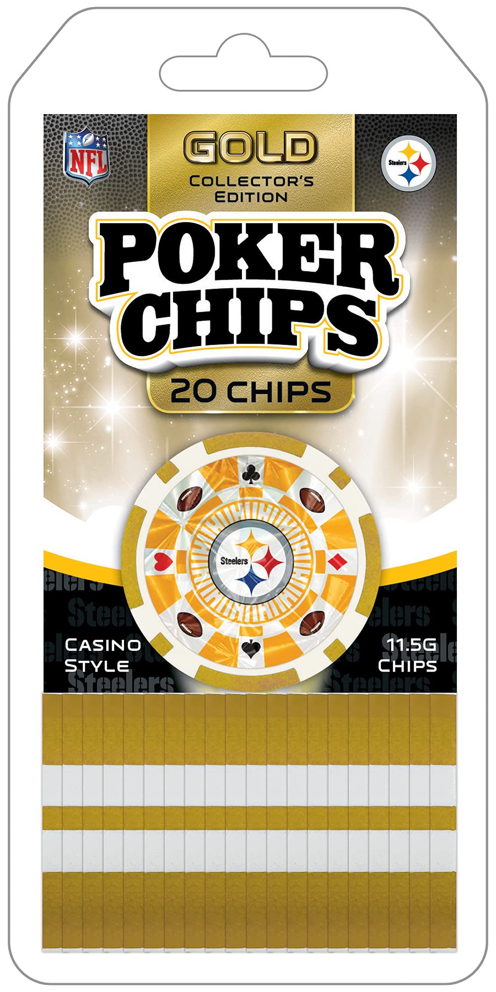 Foto 2 pulgar | Fichas De Póker Masterpieces Casino Nfl Pittsburgh Steelers X20 - Venta Internacional.