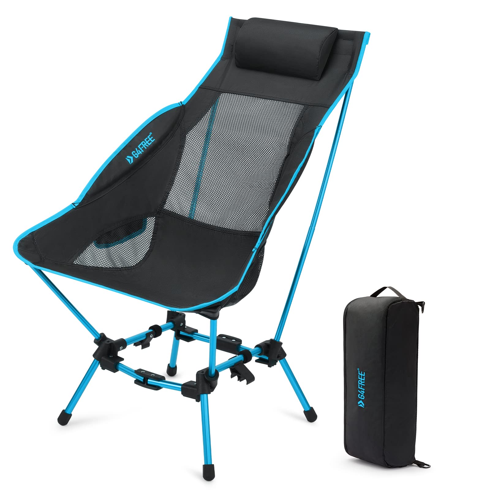Foto 2 pulgar | Silla De Campamento G4free Plegable Con Respaldo Alto, Ligera, Azul, 175 Kg - Venta Internacional.