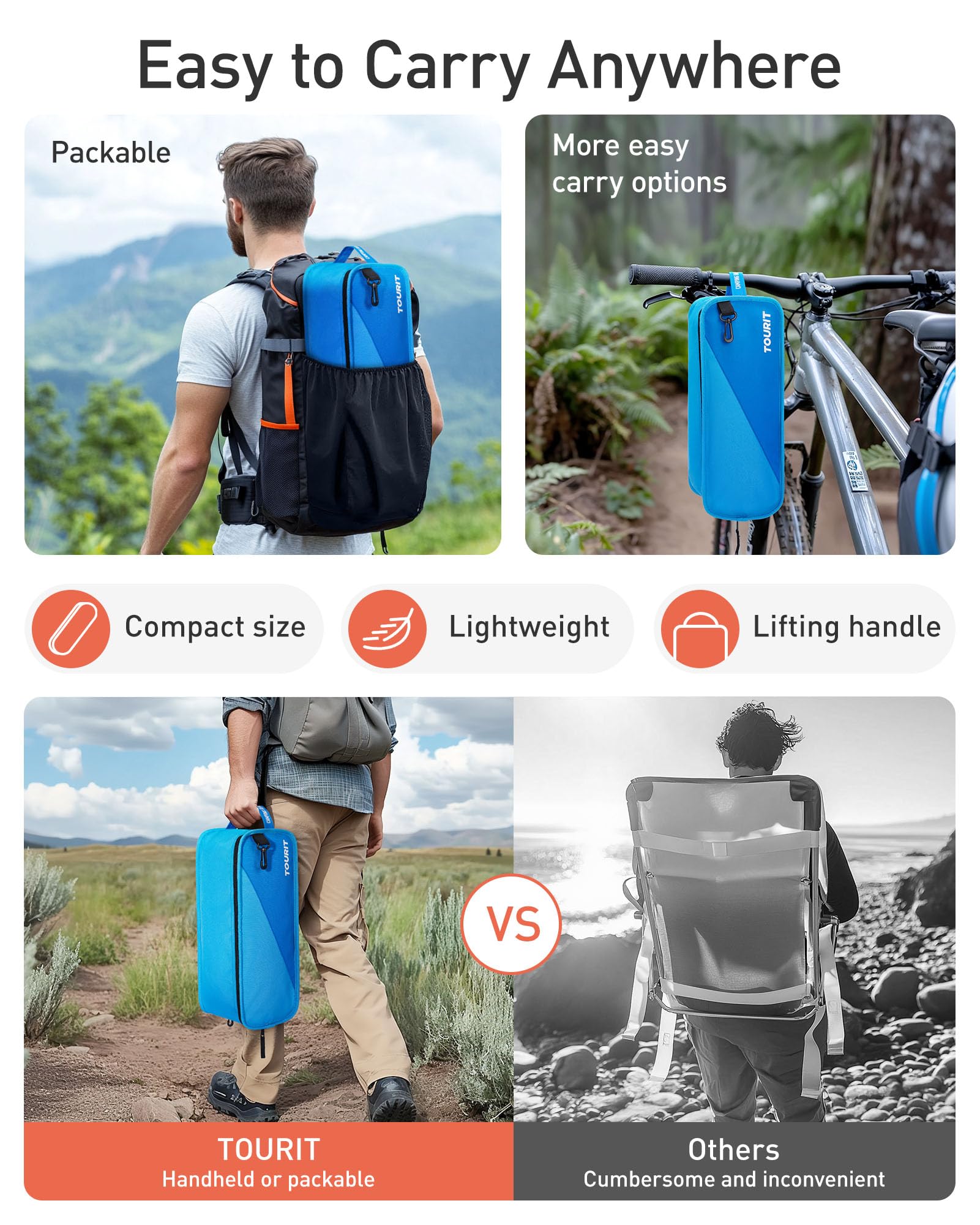 Foto 6 pulgar | Mochila De Camping Tourit Portátil Plegable Con Soporte Para La Cabeza - Venta Internacional.