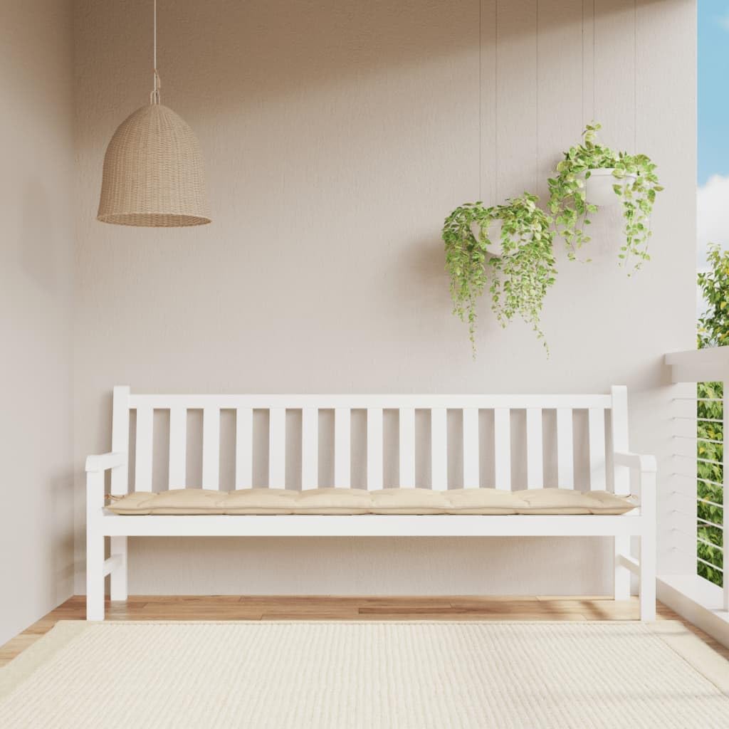 Foto 2 | Cojín Para Banco De Jardín Vidaxl  Poliéster Oxford  200 X 50 X 7 Cm  Color Beige - Venta Internacional.