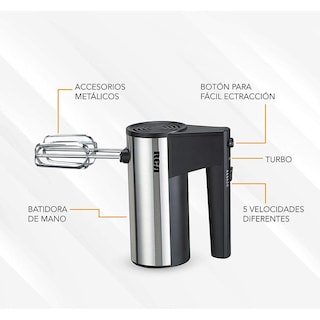 Foto 3 | Batidora Manual Rca Rc-68 Acero Inox Negro
