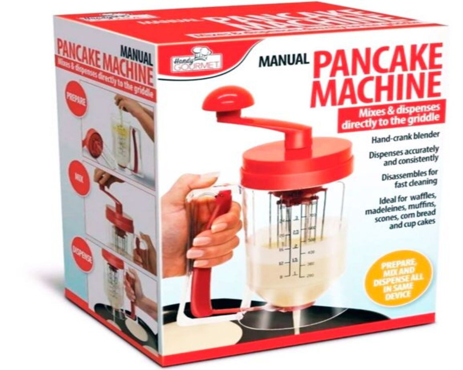 Foto 2 pulgar | Maquina Dispensador Mezclador Manual Para Hot Cakes Y Pasteles