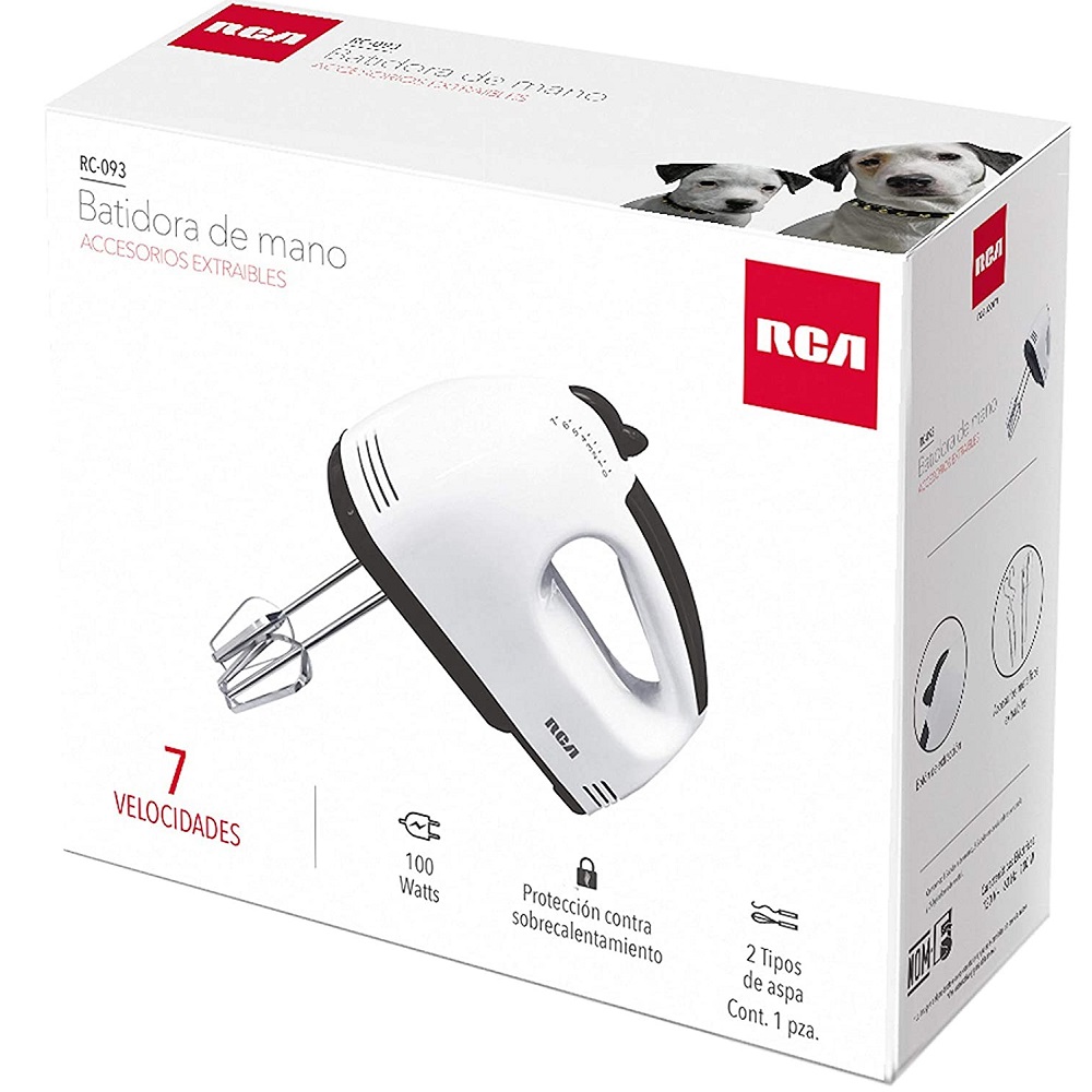 Foto 3 pulgar | Batidora de Mano RCA RC-093 color Blanco Aspas Inoxidables 100 W 7 Velocidades