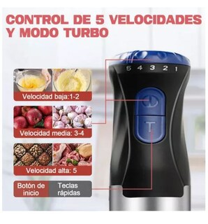 Foto 2 | Batidora de Inmersión de Mano Multifuncional 4 en 1 1000W