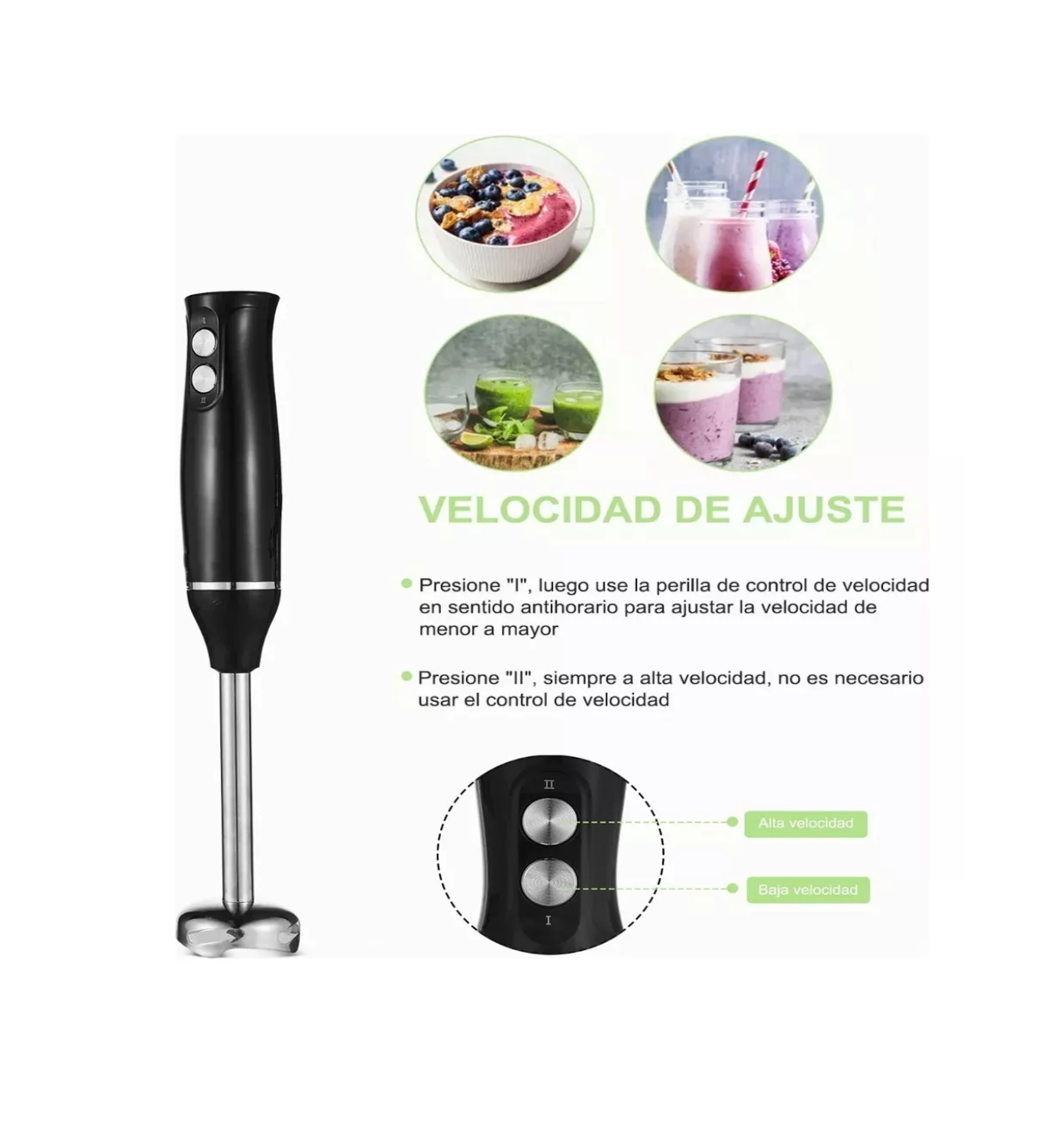 Foto 5 pulgar | Batidora de Inmersión Belug Portátil 4 en 1 500w Negro