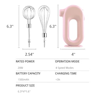 Foto 5 | Venta Internacional-Batidora de Mano Lexivia Eléctrica con Carga Usb Rosa