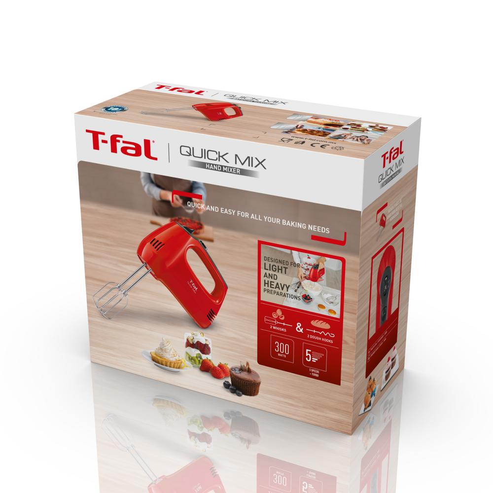 Foto 5 | Batidora de Mano T-Fal Quickmix Ht3105mx 5 Vel más Turbo Roja