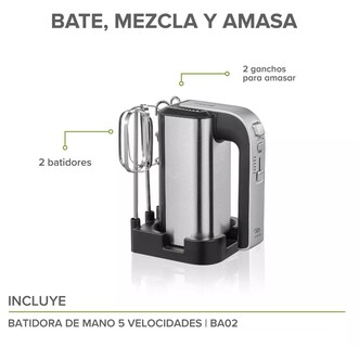 Foto 3 | Batidora Manual Electrica Avera 5 Velocidades 300 W Ba02 Color Gris Plata