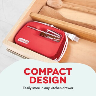 Foto 3 | Batidora De Mano Dash Smartstore Compact Electric 150w 3 Velocidades Roja - Venta Internacional.