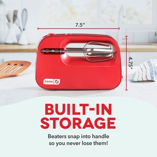Foto 4 | Batidora De Mano Dash Smartstore Compact Electric 150w 3 Velocidades Roja - Venta Internacional.