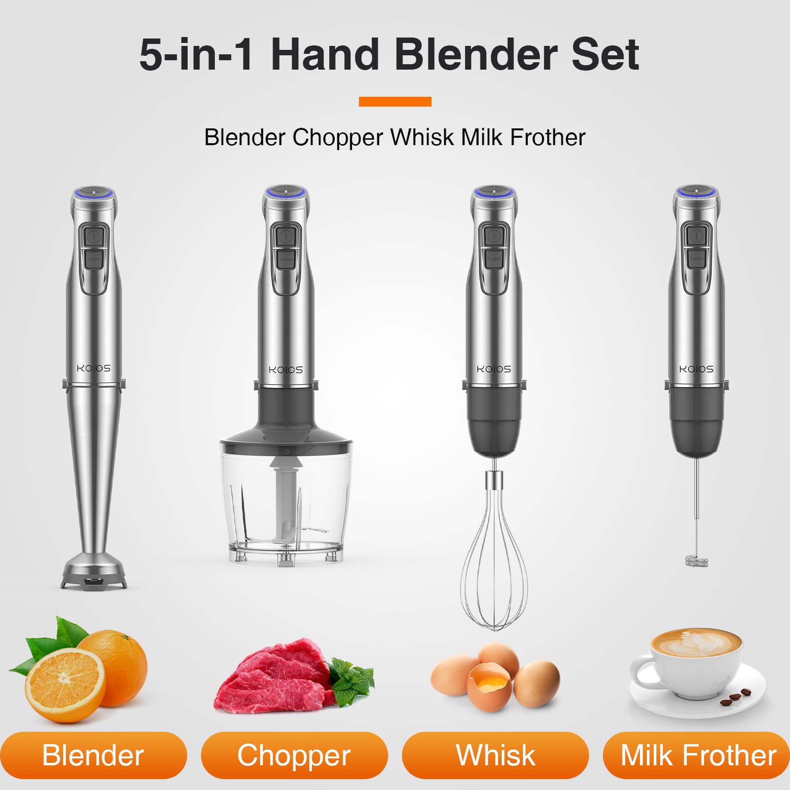 Foto 7 pulgar | Batidora de Mano Koios 1100 w con Accesorios-Venta Internacional