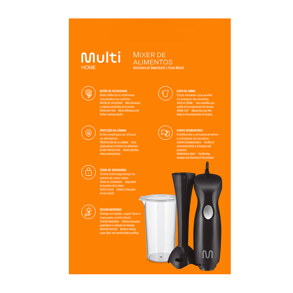 Foto 5 | Batidora De Inmersión  Multi| Acero Inoxidable Vaso 500 Ml