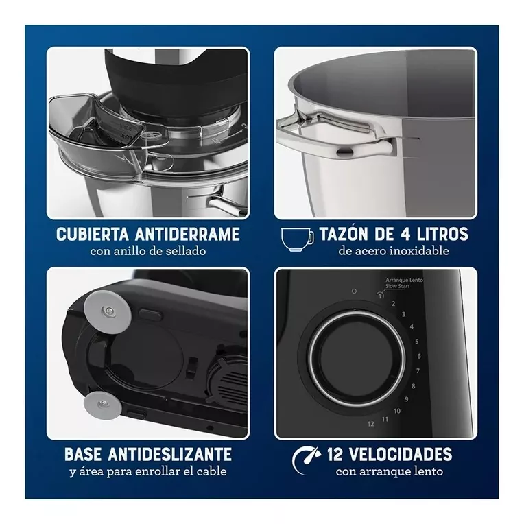 Foto 4 | Batidora Planetaria Oster 12 Velocidades Tazón De Acero Inox