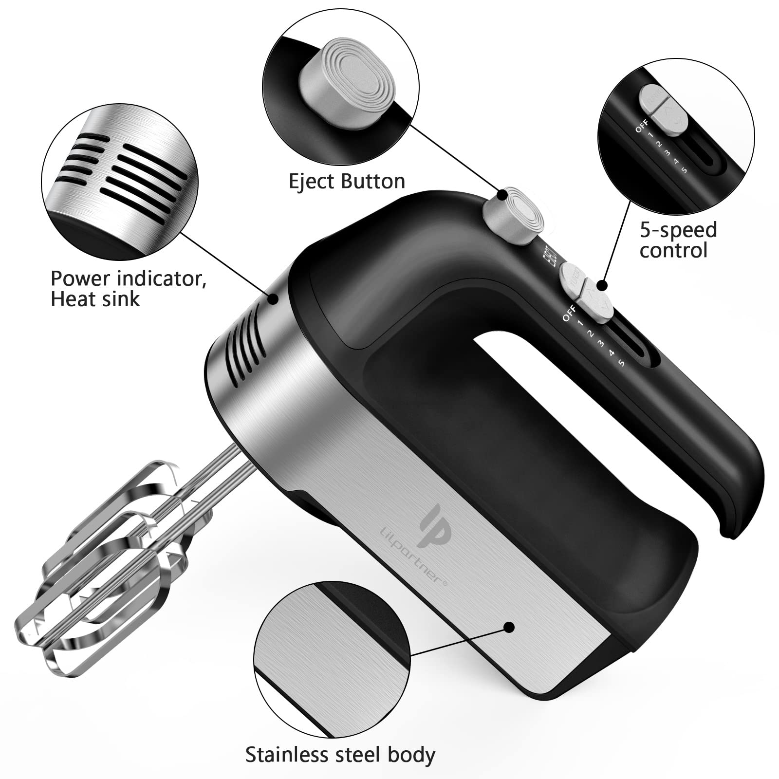 Foto 3 pulgar | Batidora De Mano Lilpartner Electric De 450 W Con Báscula, 5 Velocidades - Venta Internacional.