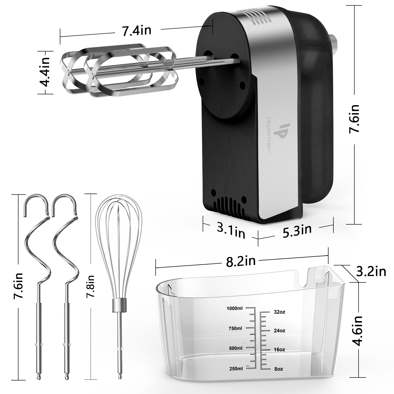 Foto 6 pulgar | Batidora De Mano Lilpartner Electric De 450 W Con Báscula, 5 Velocidades - Venta Internacional.