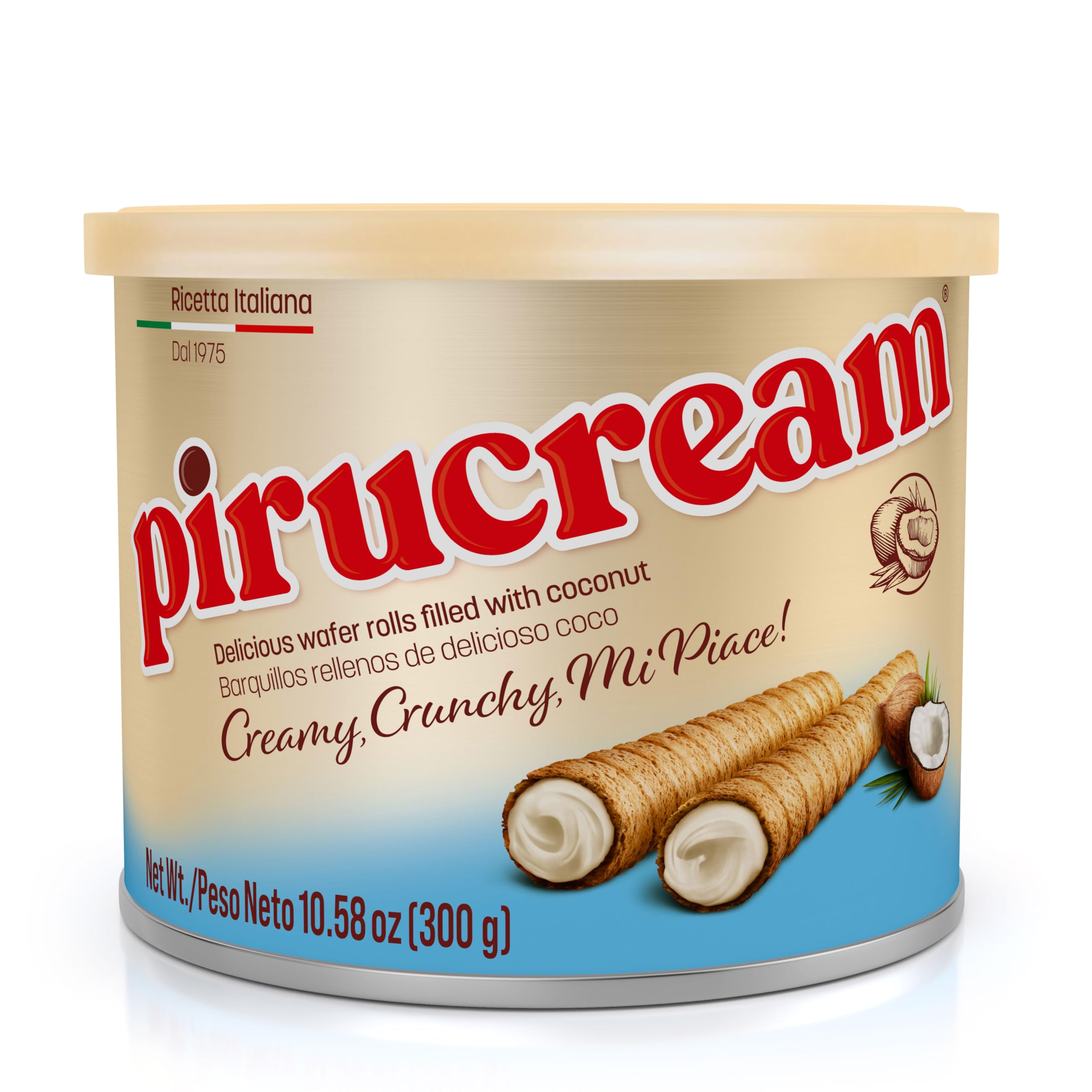 Foto 2 pulgar | Wafer Rolls Pirucream Delicious Crema De Coco Crujiente 300 G - Venta Internacional.