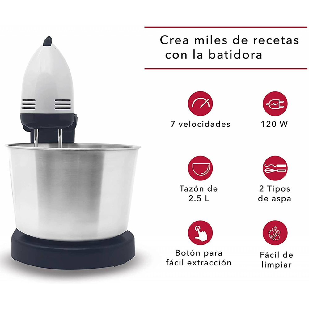 Foto 4 pulgar | Batidora De Pedestal Gris 60 Hz 120 V Belug, Gris