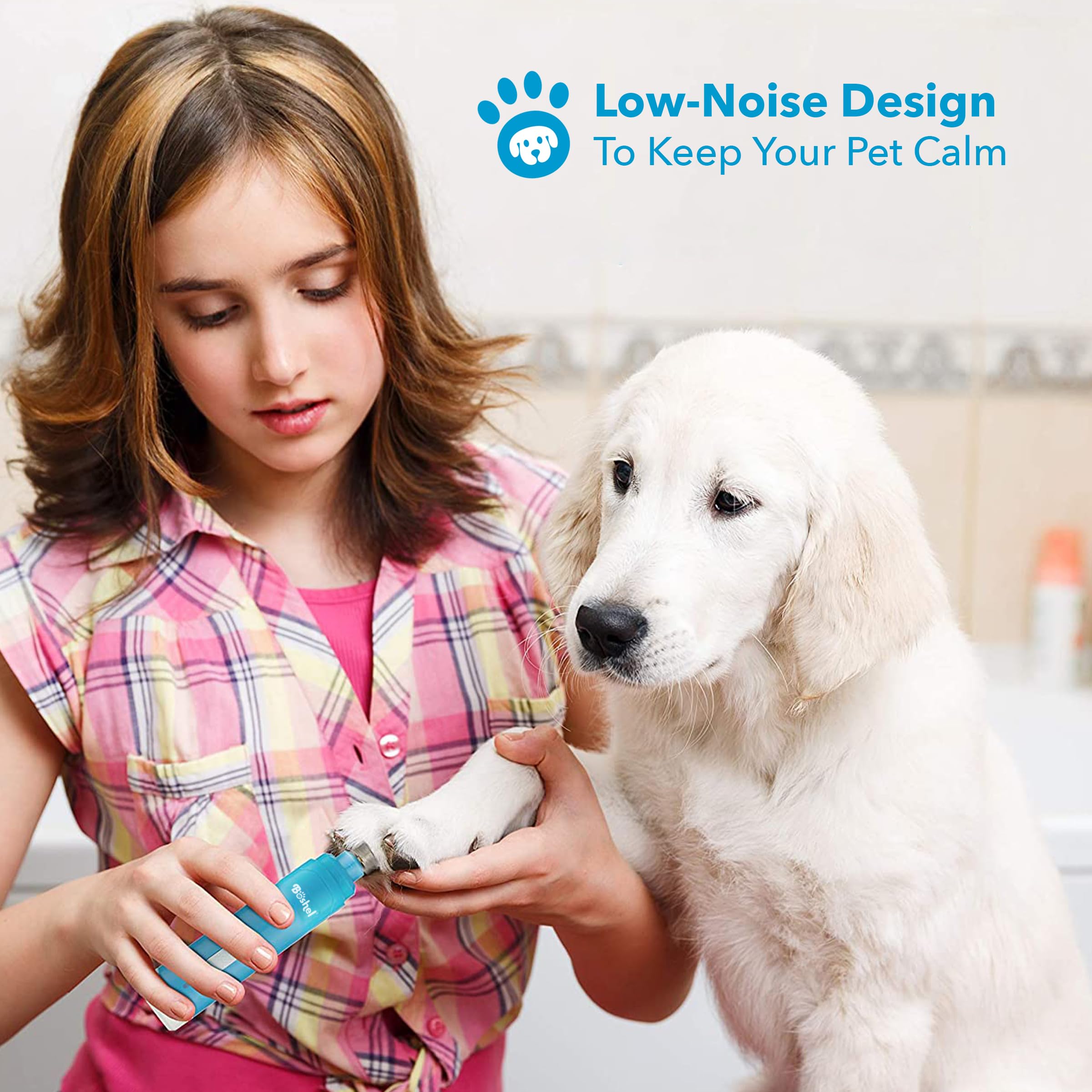 Foto 5 pulgar | Molinillo De Uñas Para Mascotas Boshel Para Perros Quiet Noise Con 2 Velocidades - Venta Internacional.