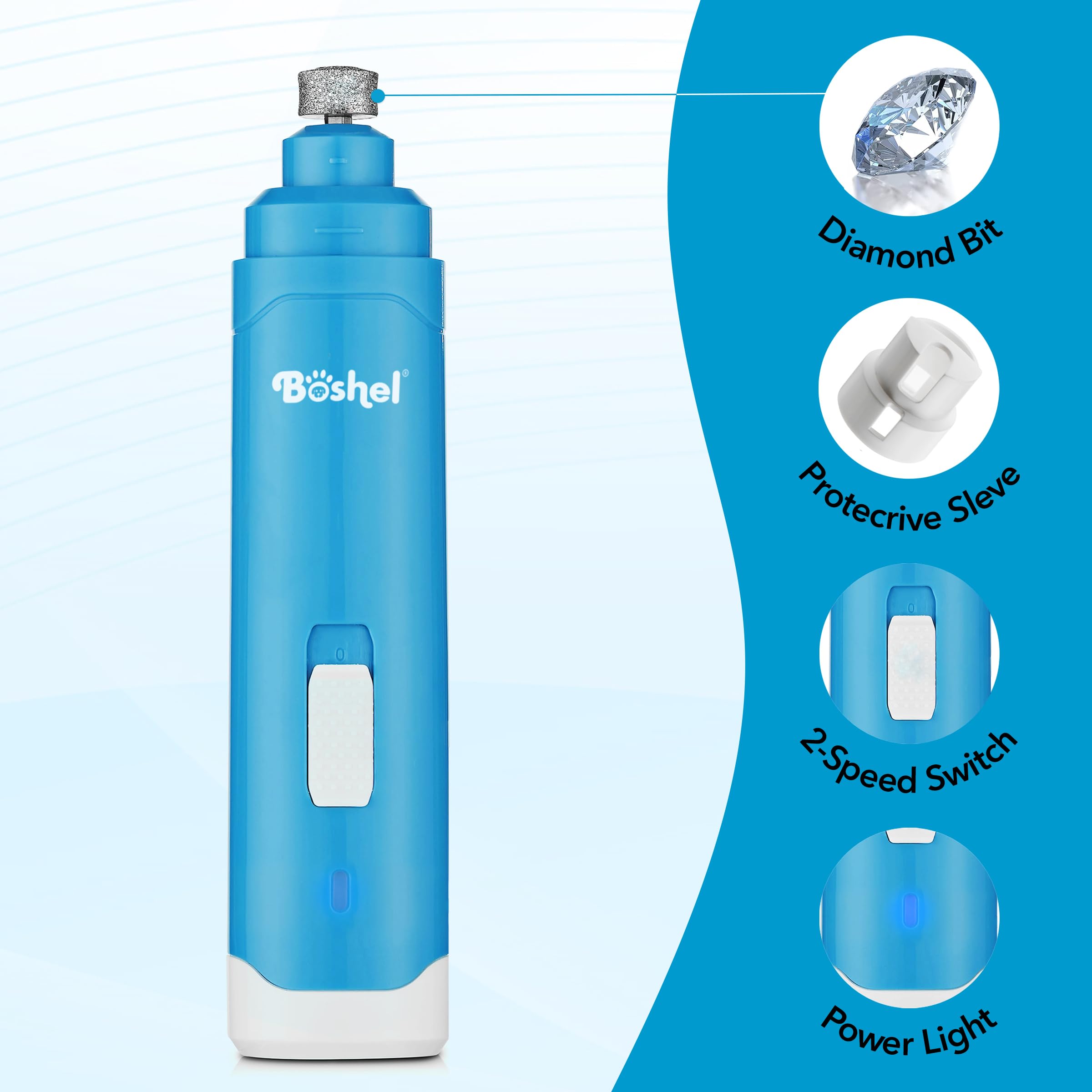 Foto 5 | Molinillo De Uñas Para Mascotas Boshel Para Perros Quiet Noise Con 2 Velocidades - Venta Internacional.