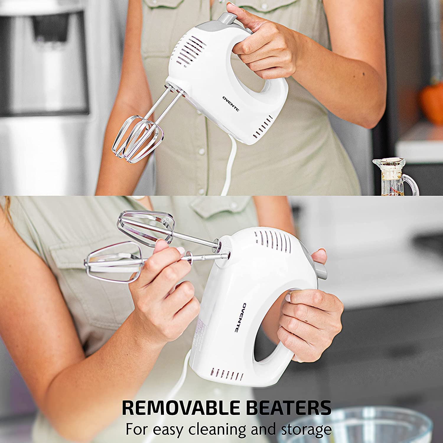 Foto 6 pulgar | Batidora De Mano Eléctrica Ovente De 5 Velocidades Y 150 W Con Batidor De Acero Inoxidable - Venta Internacional.
