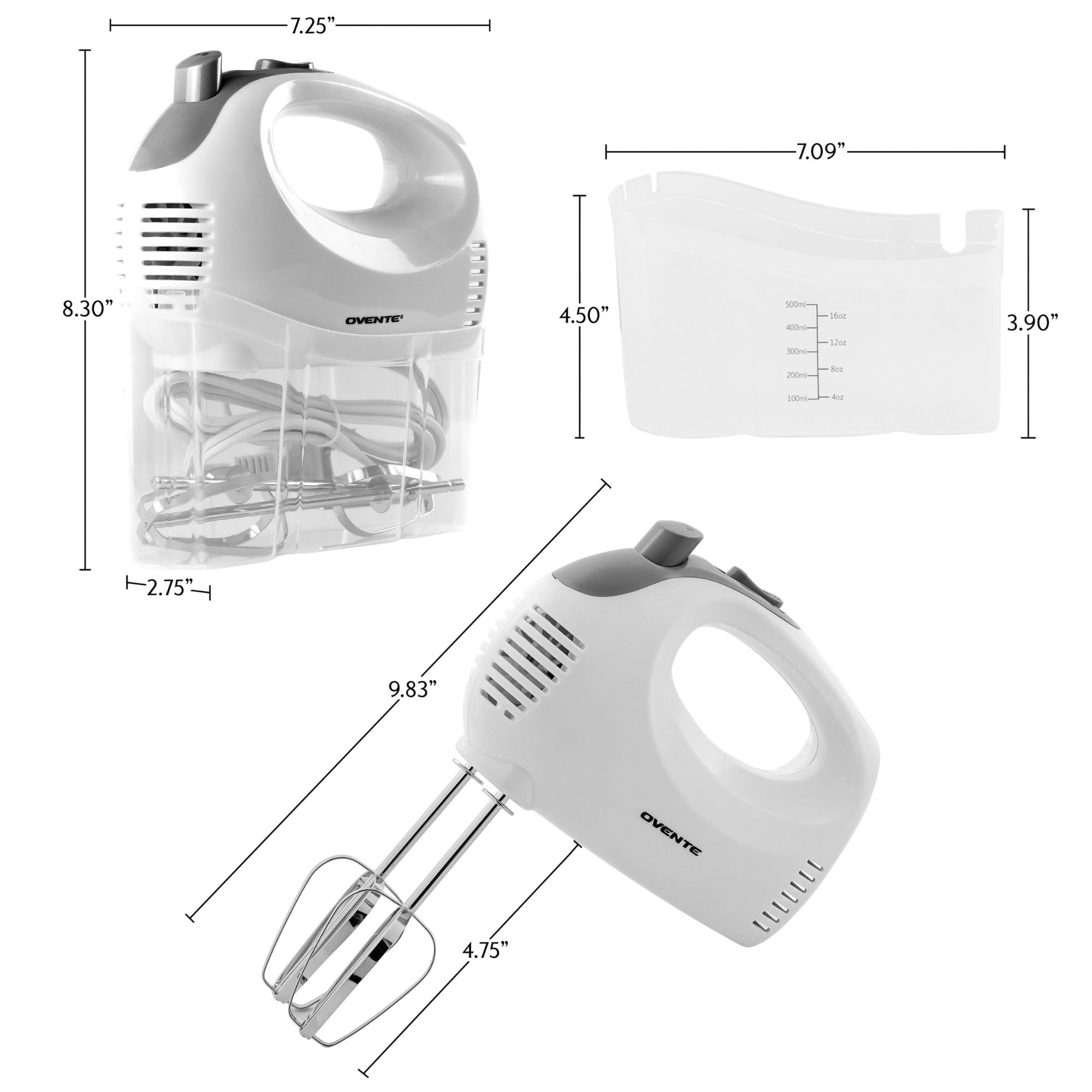 Foto 7 pulgar | Batidora De Mano Eléctrica Ovente De 5 Velocidades Y 150 W Con Batidor De Acero Inoxidable - Venta Internacional.