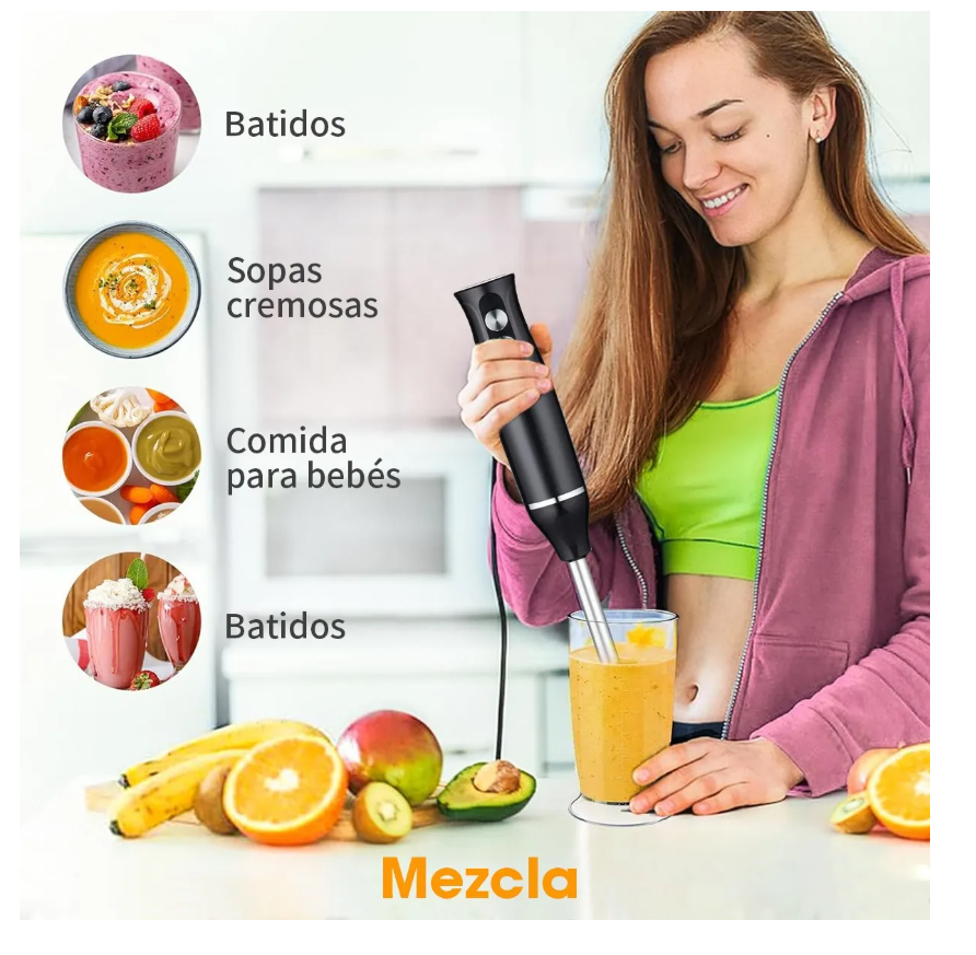 Foto 5 | Batidora De Inmersión Trituradora 500w Electrodomesticos