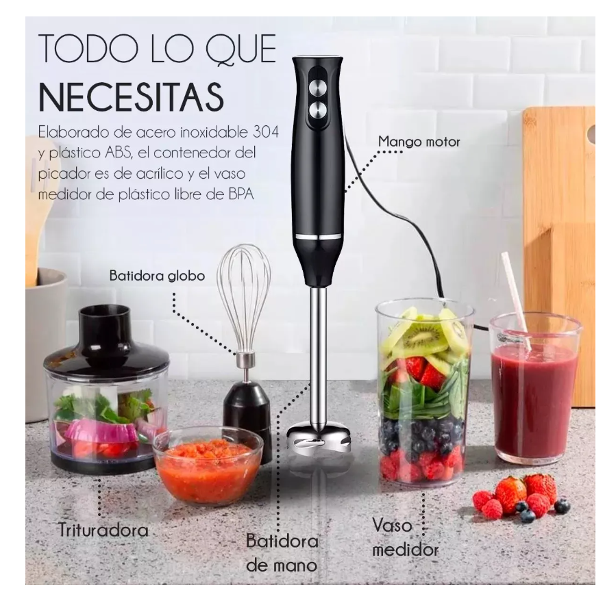 Foto 7 pulgar | Batidora de Inmersión Trituradora 500w