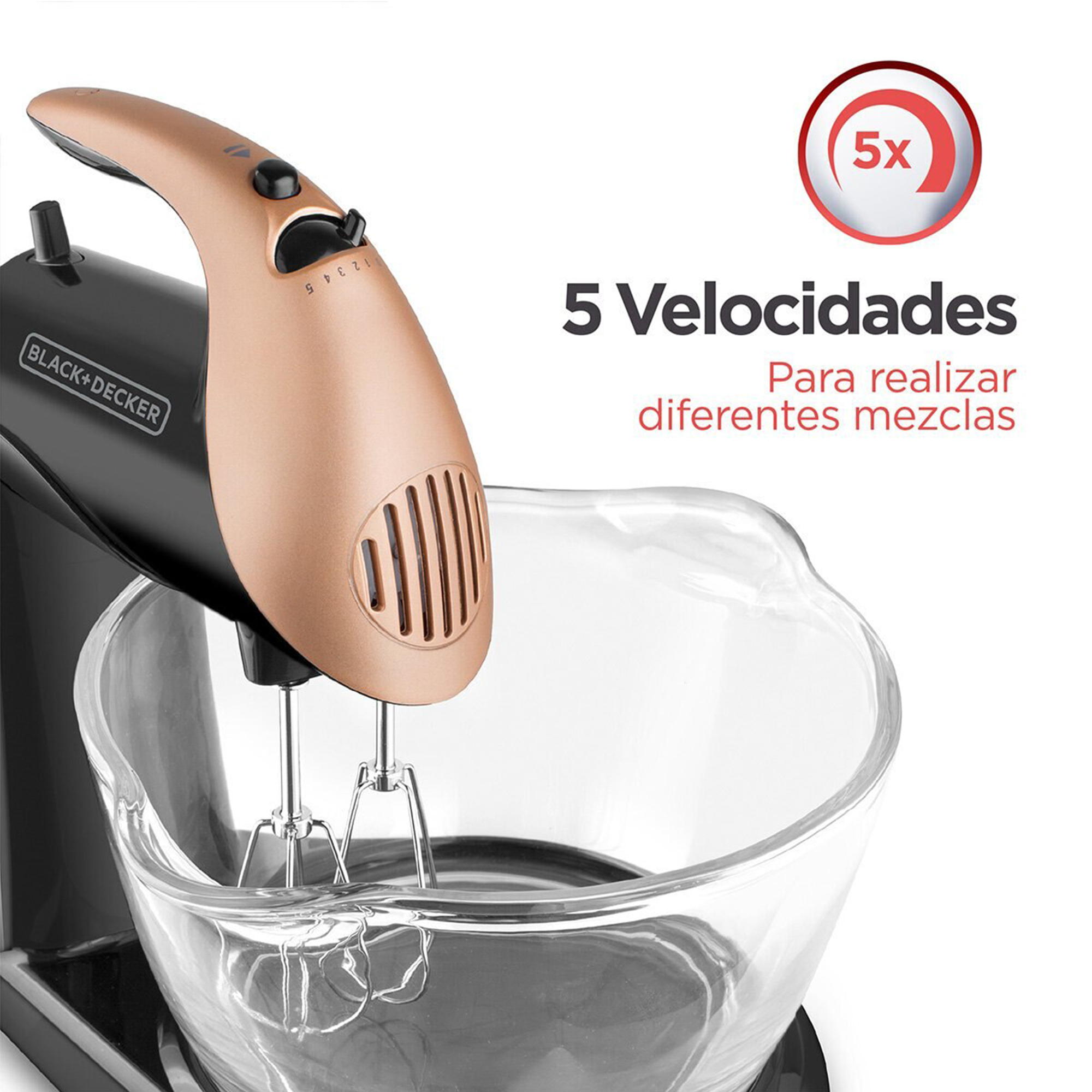 Foto 3 pulgar | Batidora de Pedestal Black+Decker MX900BC Multicolor 5 Velocidades 3.5 L