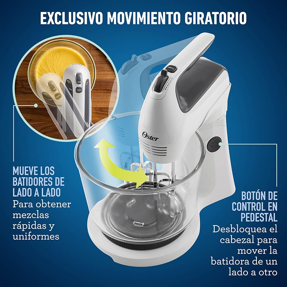 Foto 3 pulgar | Batidora de Pedestal 6 Vel 250w Vidrio Oster Blanco