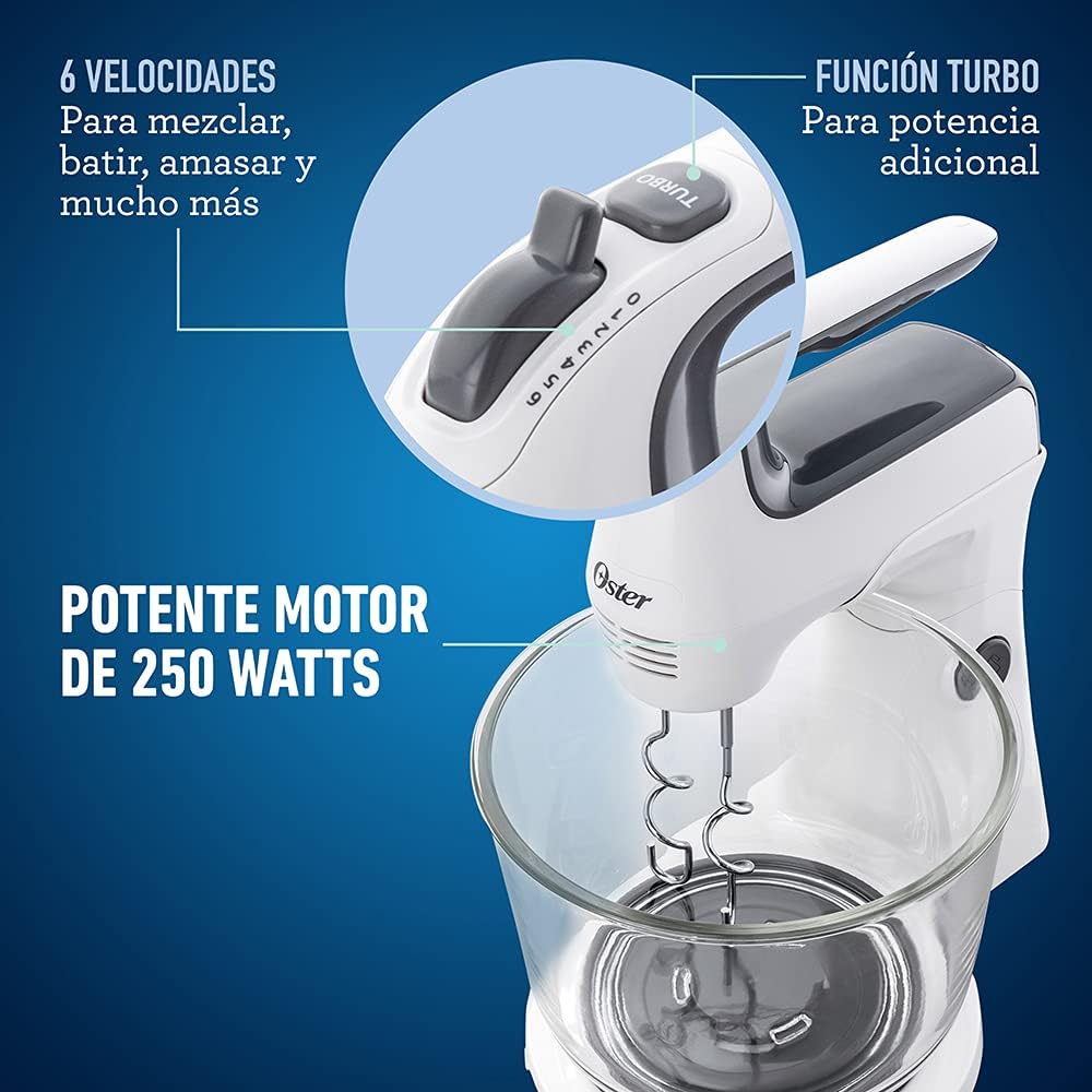 Foto 5 pulgar | Batidora de Pedestal 6 Vel 250w Vidrio Oster Blanco