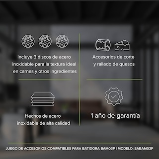 Foto 5 | Juego de Accesorios Compatibles para Batidora Sabam03p Avera