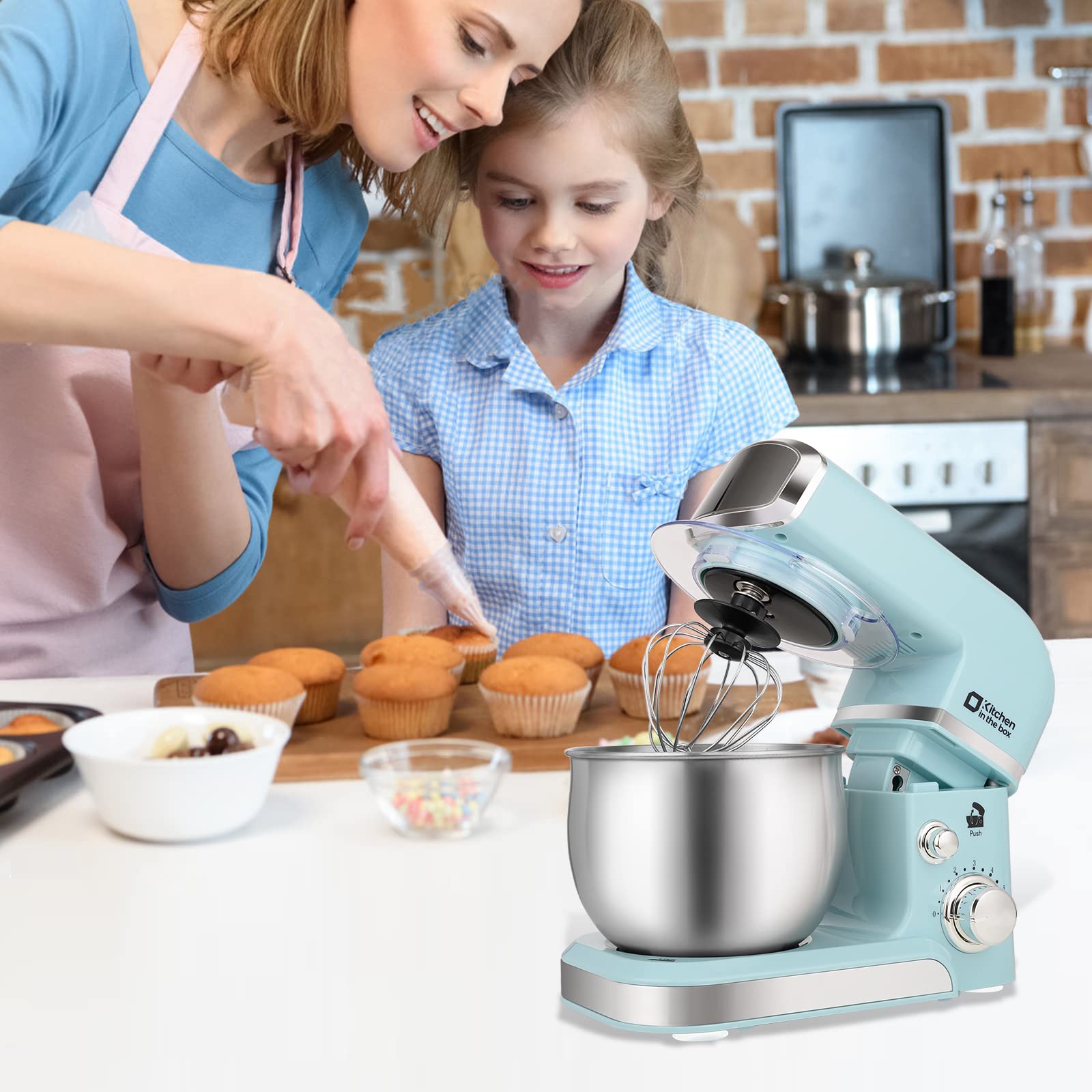 Foto 6 | Batidora De Pie Para Cocina En Caja, 3,2 L, Eléctrica, 6 Velocidades, Azul - Venta Internacional.