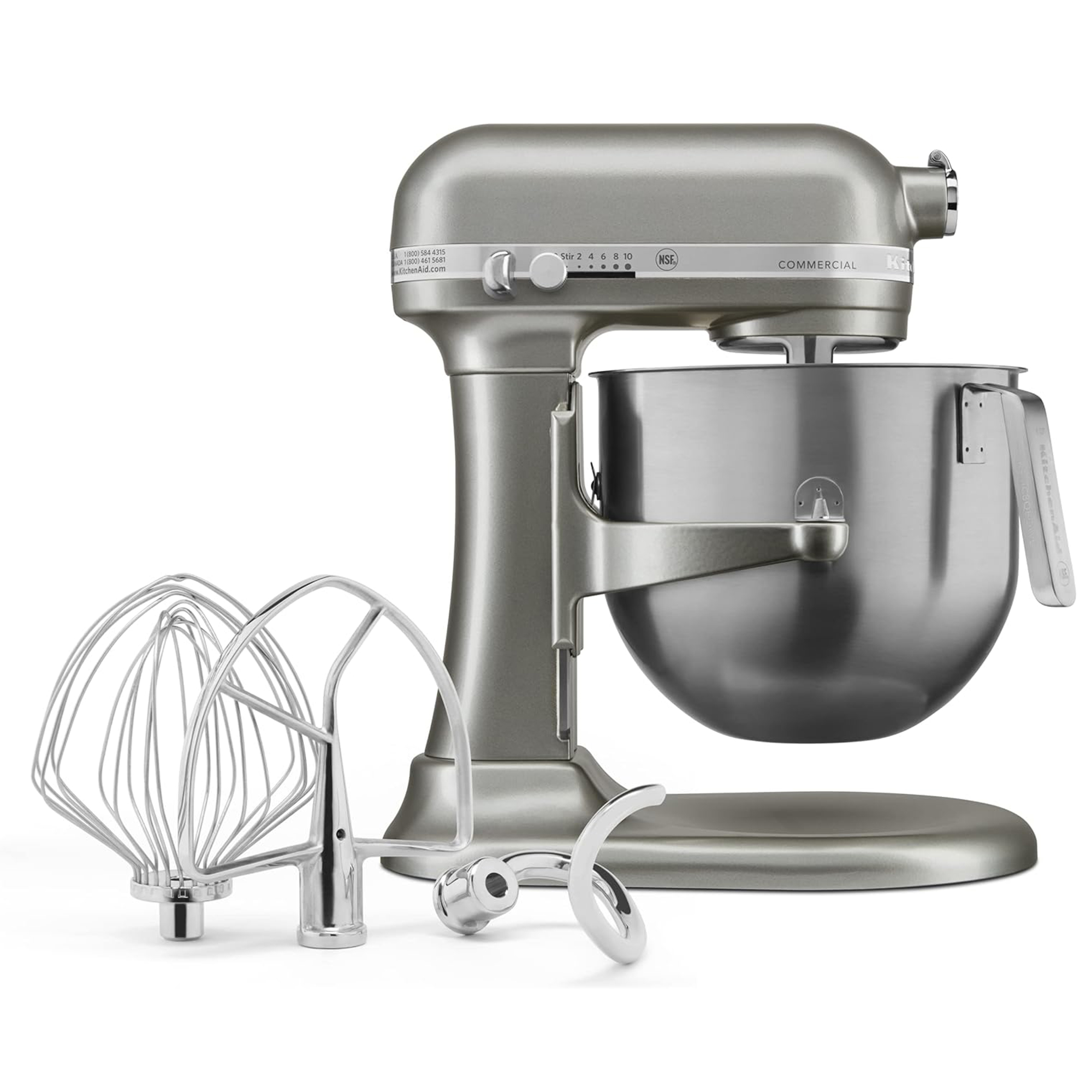 Foto 3 pulgar | Batidora de Pedestal Comercial KitchenAid Plata KSM8990CU