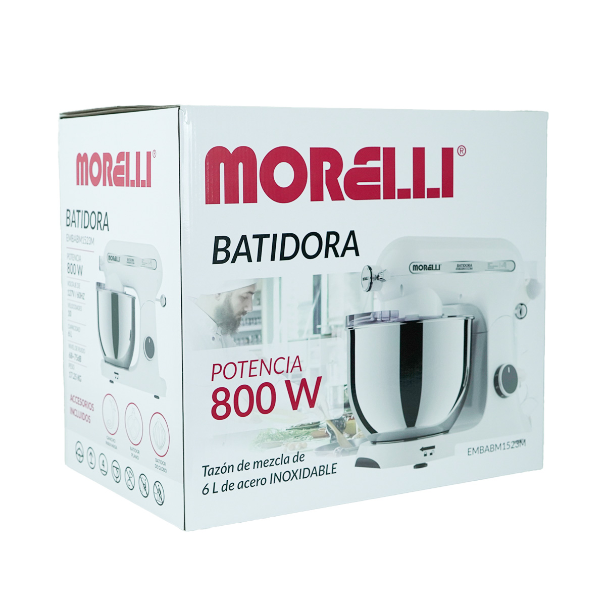 Foto 6 | Batidora de Pedestal Morelli 6l White 60 Hz