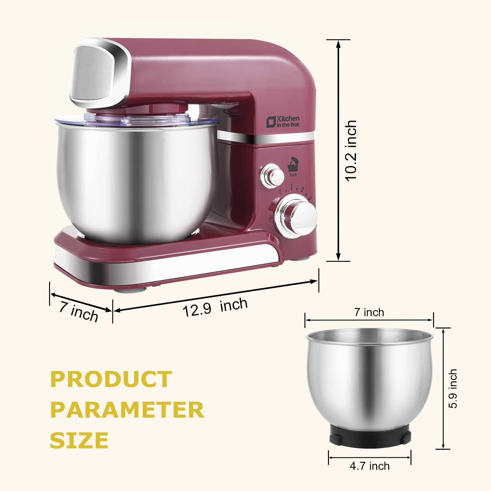 Foto 4 pulgar | Batidora De Pie Para Cocina En Caja, 3,2 L, Eléctrica, 6 Velocidades - Venta Internacional.
