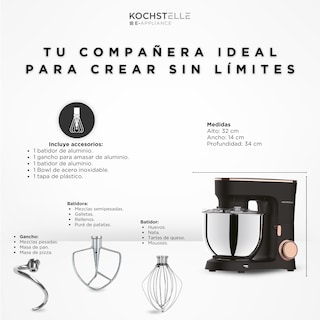 Foto 3 | Batidora de Pedestal Kochstelle Negra 660 w de Potencia y 6 Velocidades Ajustables más Pulso
