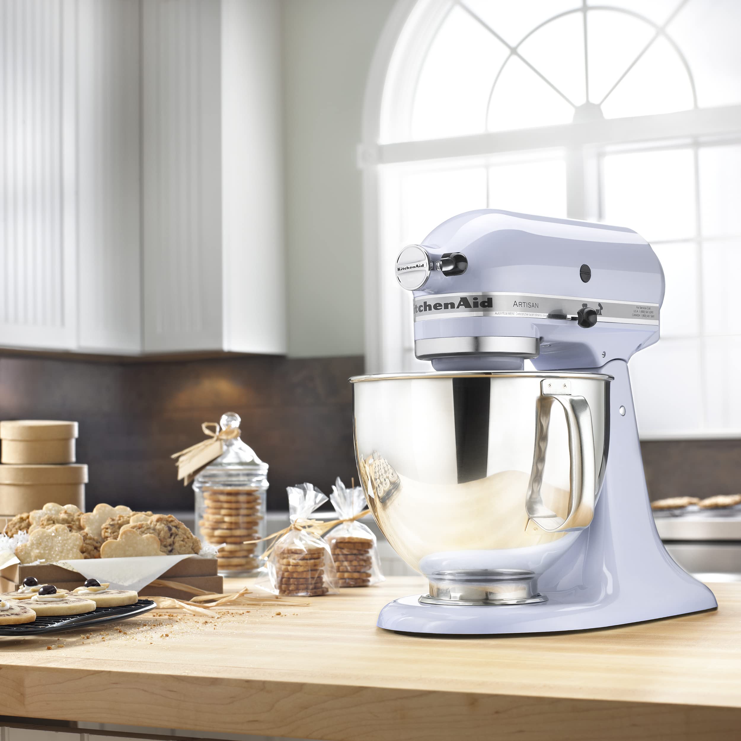 Foto 5 pulgar | Batidora De Pie Kitchenaid Artisan Series, 5 Cuartos De Galón, Crema De Lavanda - Venta Internacional.