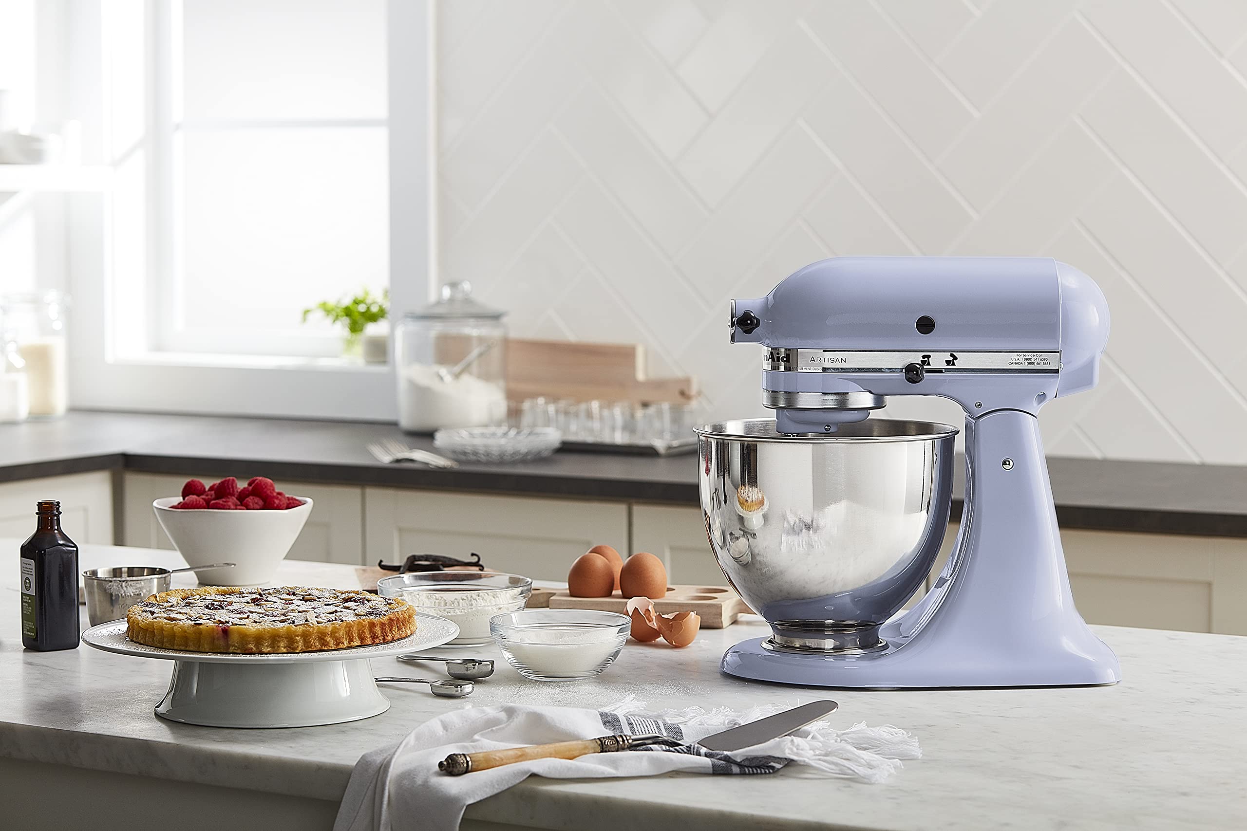 Foto 6 pulgar | Batidora De Pie Kitchenaid Artisan Series, 5 Cuartos De Galón, Crema De Lavanda - Venta Internacional.