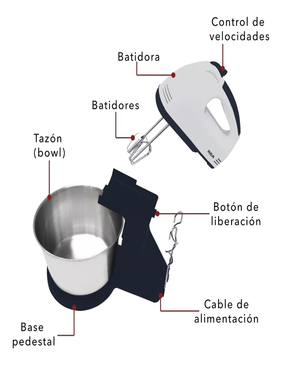 Foto 7 | Rca Batidora De Pedestal 2 En 1  + Termo De Agua Güish