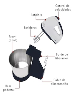 Foto 7 | Rca Batidora De Pedestal 2 En 1 + Termo De Agua Güish
