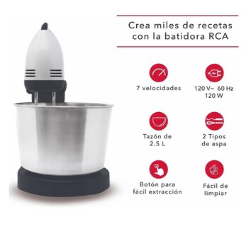 Foto 3 | Batidora De Pedestal 60 Hz 120 V Blanco/gris
