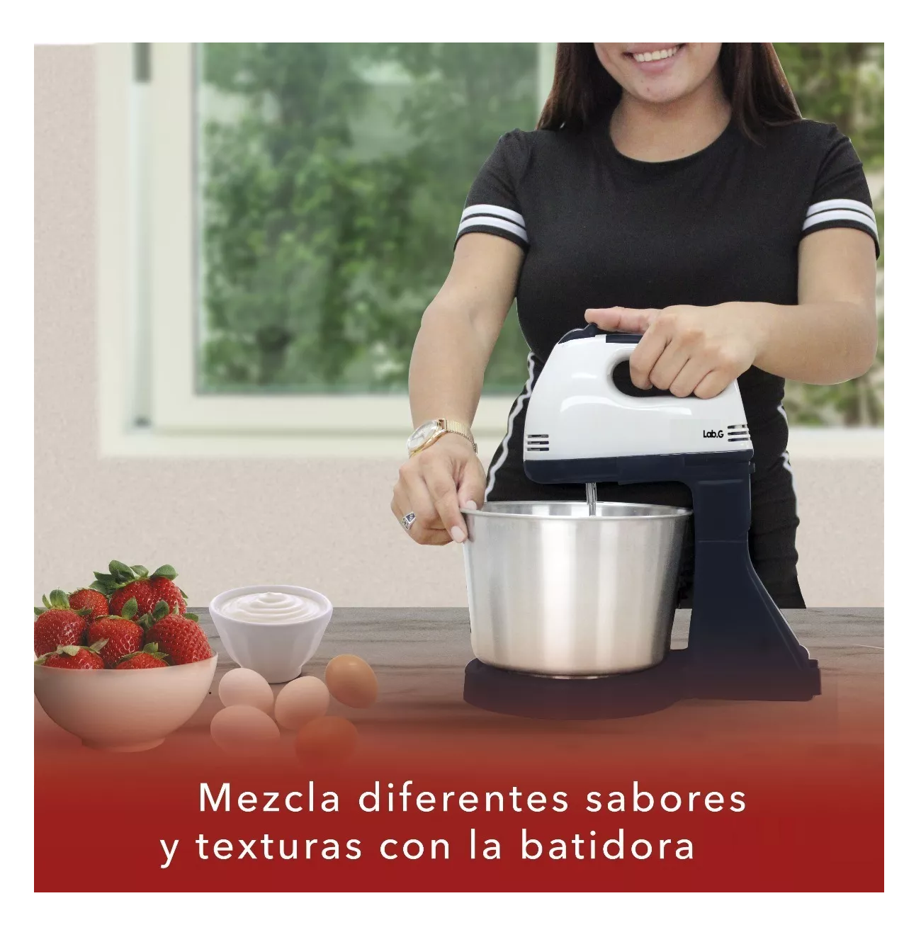 Foto 5 | Batidora De Pedestal 60 Hz 120 V Blanco/gris
