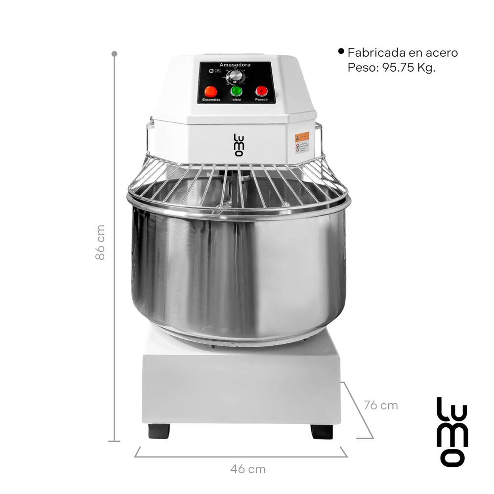 Foto 3 pulgar | Amasadora Industrial De 20 Litros Potencia 1.5hp Acero Inox