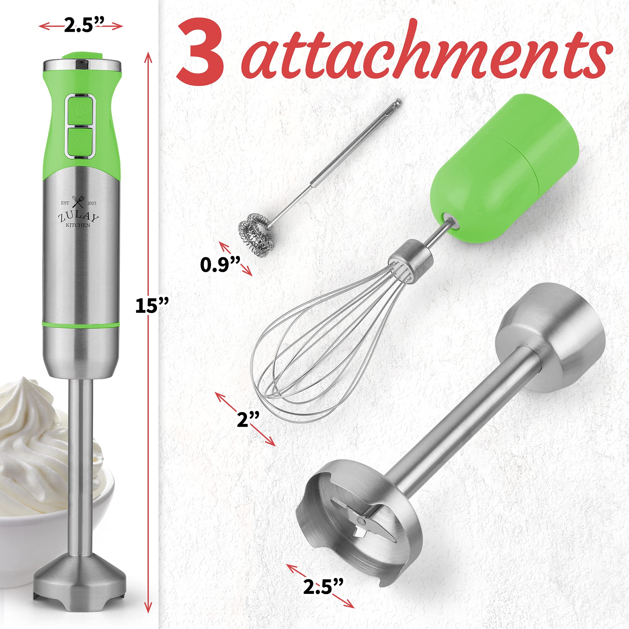 Foto 4 pulgar | Licuadora De Inmersión Zulay Kitchen, 500 W, 8 Velocidades, Con Accesorios - Venta Internacional.