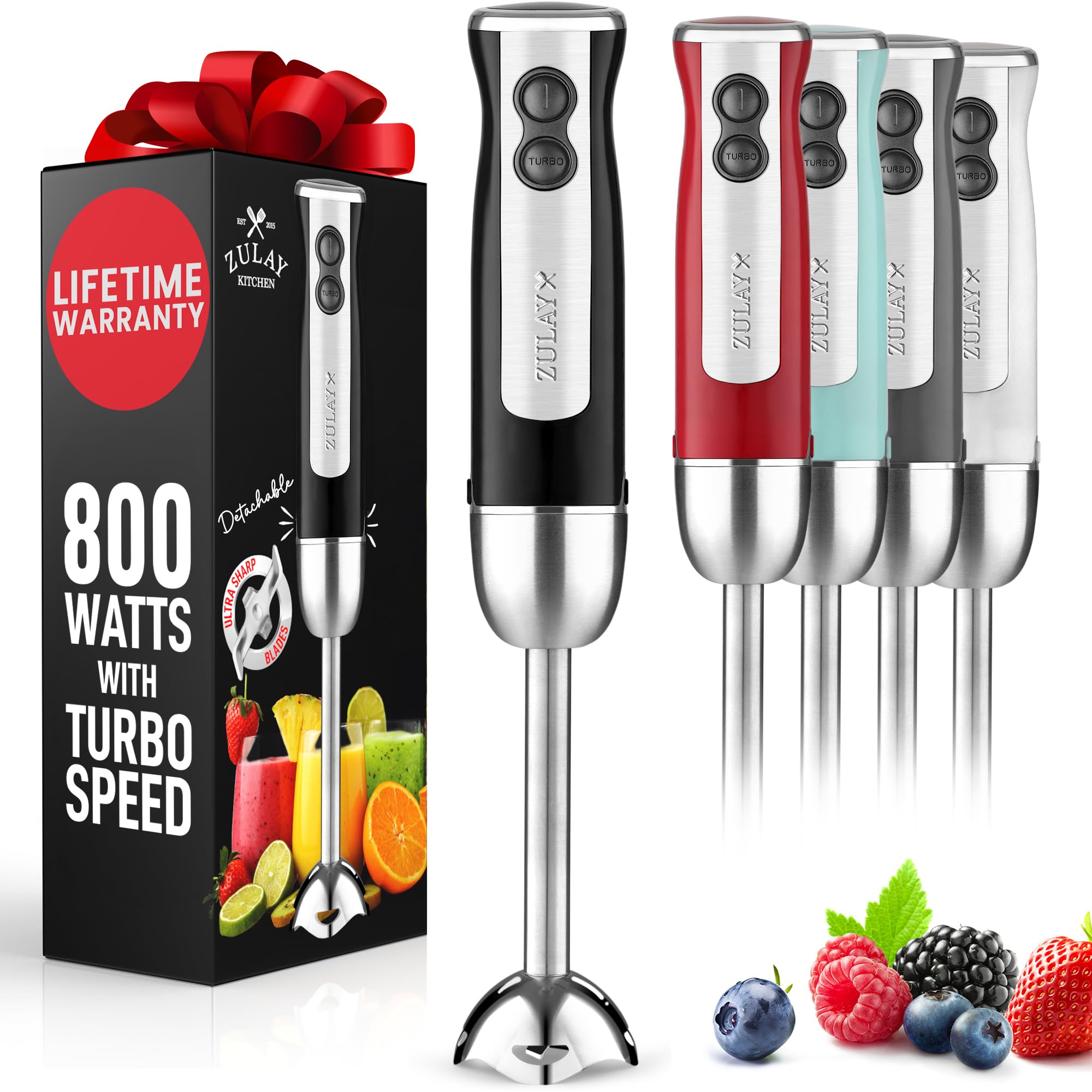 Licuadora De Inmersión Zulay Kitchen 800w Con Modo Turbo Negra - Venta Internacional.