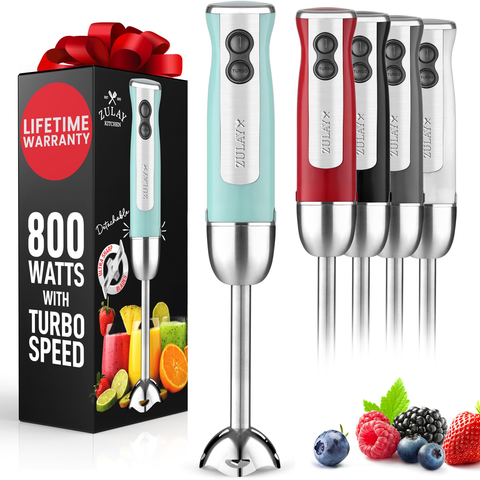 Licuadora De Inmersión Zulay Kitchen 800w Con Modo Turbo - Aqua - Venta Internacional.