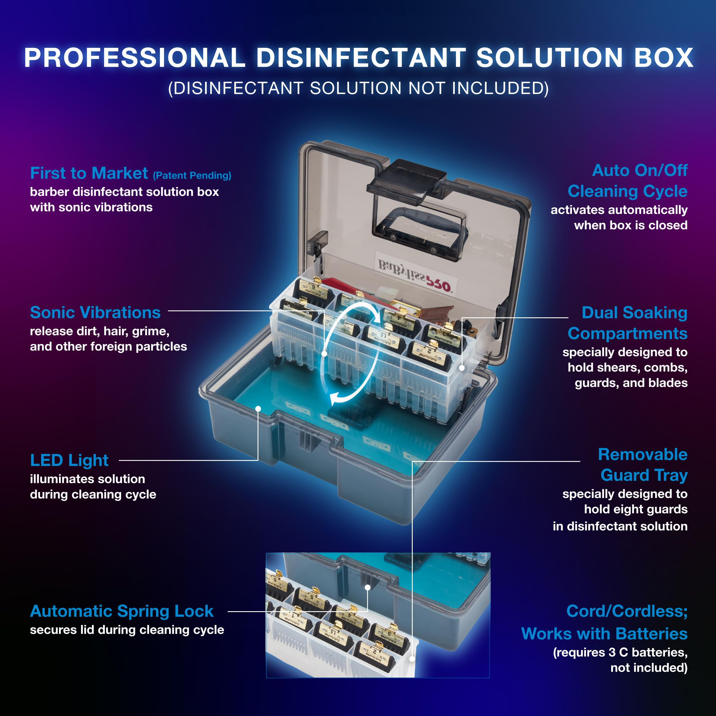 Foto 3 pulgar | Caja De Soluciones Desinfectantes Babylisspro Barbersonic Professional - Venta Internacional.