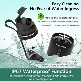 Foto 5 | Licuadora Portátil Vaeqozva 300W 600ml USB Recargable Negra - Venta Internacional
