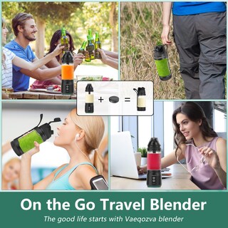 Foto 7 | Licuadora Portátil Vaeqozva 300W 600ml USB Recargable Negra - Venta Internacional