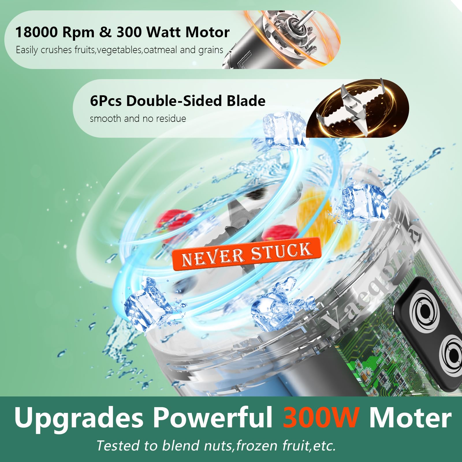Foto 3 pulgar | Licuadora Portátil Vaeqozva de 300 w-Venta Internacional